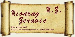 Miodrag Žeravić vizit kartica